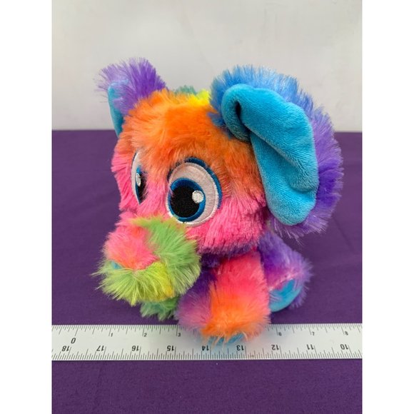 Peekaboo Toys 7 Inch Colored Elephant Tie-dye Look Large Embroidered Eyes - Picture 5 of 8